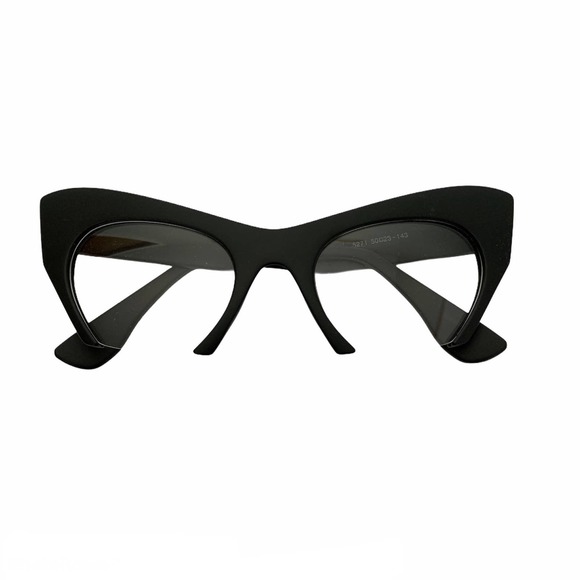 None Accessories - Black Cat-Eye Fashion Glasses Modern
